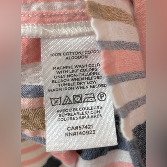 LOFT Women’s Oversized Striped Cotton Flutter Sleeve A-line Dress Size Small - Picture 5 of 8